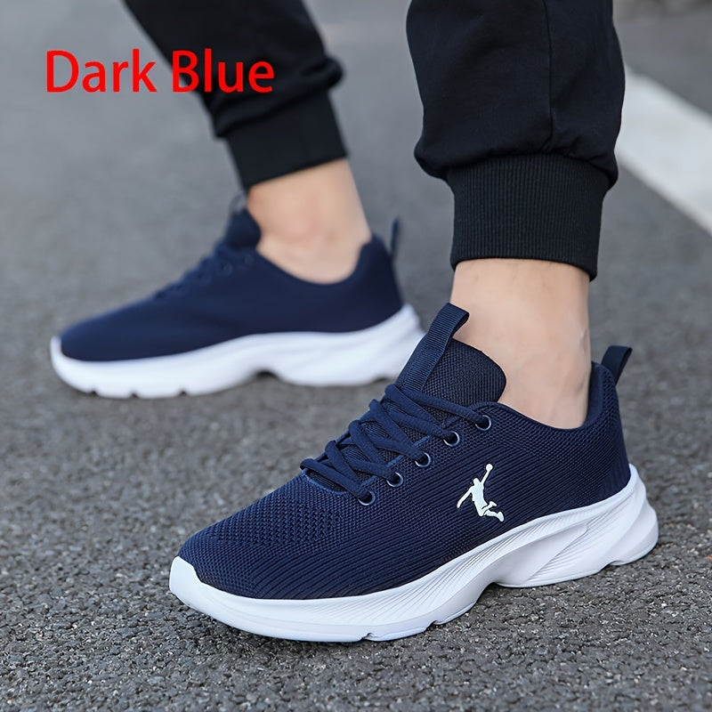 Men's Stability Road Running Shoes with lightweight, breathable fabric upper, EVA insole and sole, solid color, lace-up closure, and stabilizing support for running and fitness.