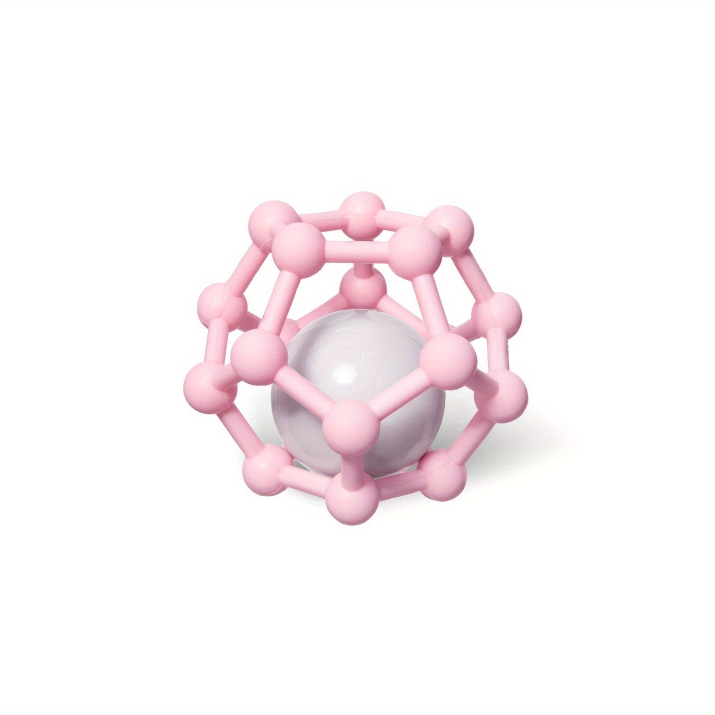 Soft silicone rattle teether ball by TYRY.HU - A perfect toy for little ones to easily grip. Ideal for gifting during Christmas and Thanksgiving in stylish grey and pink colors.