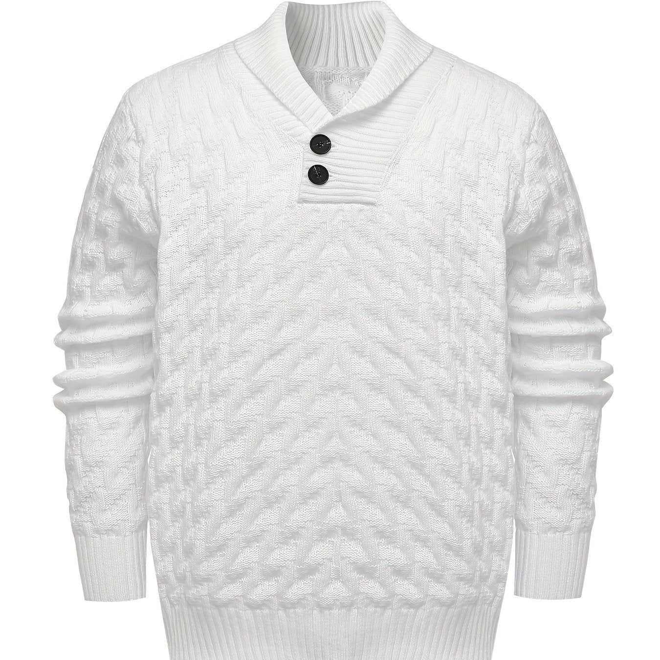 Men's plus size knit sweater with button detail, perfect for autumn/winter.