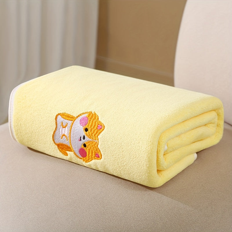 Newborn Bath Towel: Ultra Soft and Highly Absorbent, Fast-Drying Coral Fleece Throw Blanket, Thickened and Non-Shedding