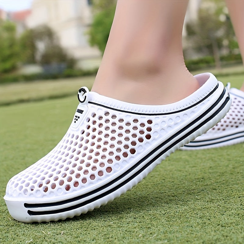 Men's trendy clogs for outdoor events, breathable water shoes with non-slip soles.