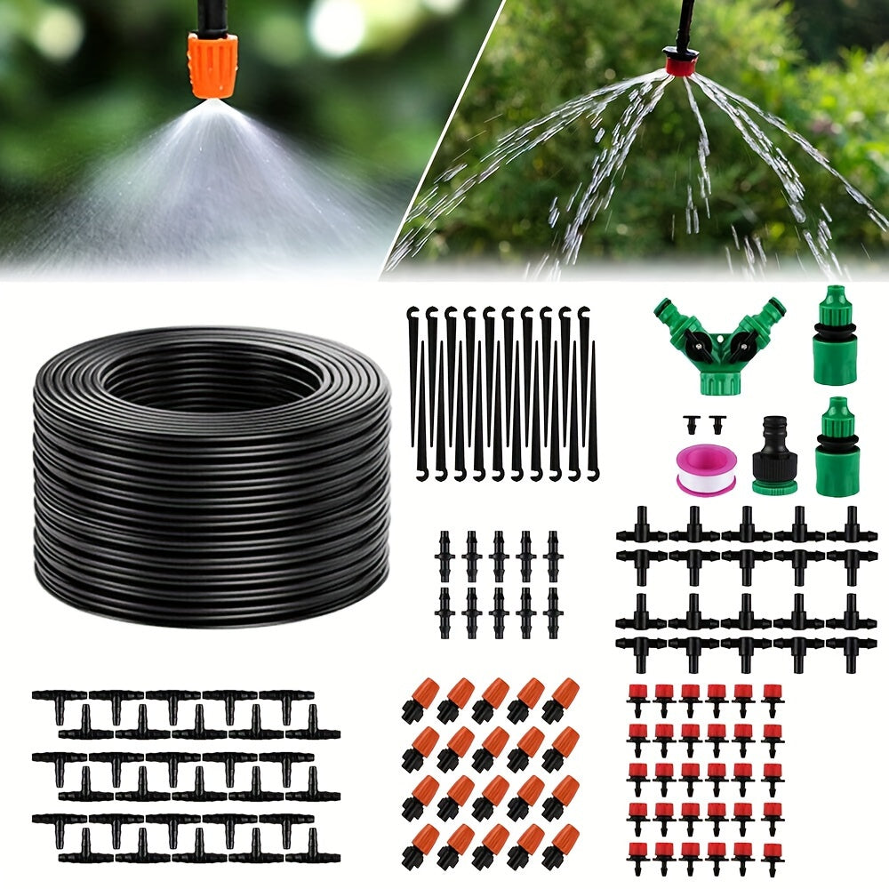 1pc Black Plastic Drip Irrigation System with Micro Sprinkler for Lawn and Garden, Requires No Power, Suitable for Self-Watering of Garden Plants.