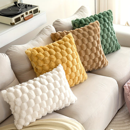 1pc Soft Plush Cream Couch Pillow Cover, Farmhouse Cushion Cover, Cozy Modern Home Decor, 45.72cm*45.72cm or 30.48cm*50.8cm, without insert.