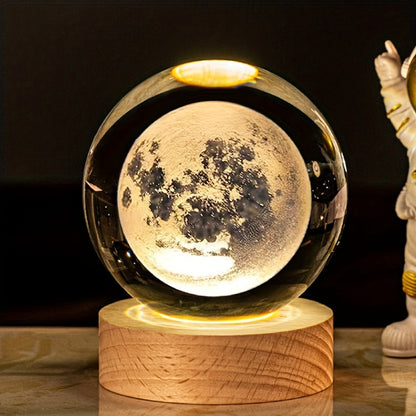 3D Galaxy Crystal Ball Night Light with Warm LED Base is a perfect gift for astronomy enthusiasts and loved ones on special occasions like birthdays and Valentine's Day.