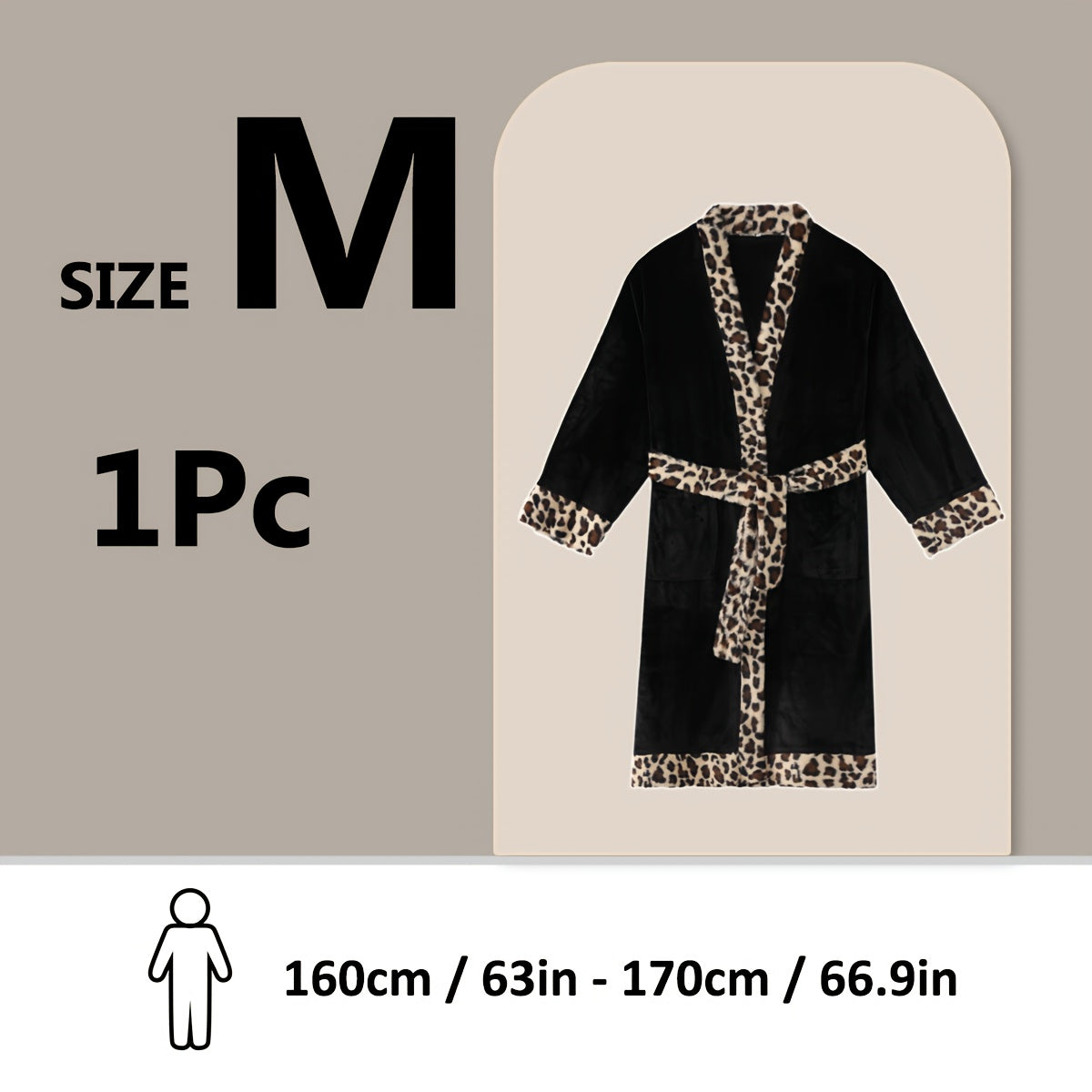 Soft unisex bathrobe with animal print trim, polyester & polyamide blend, machine washable, character themed.