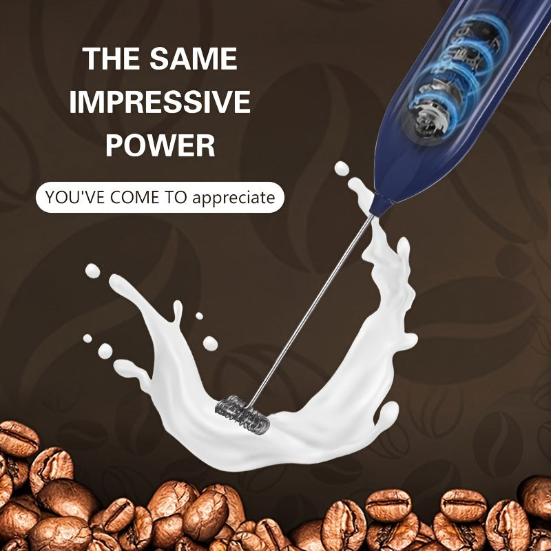 Lalayuan Handheld Electric Milk Frother is made of stainless steel and battery-operated. Perfect for creating foam for coffee, latte, cappuccino, and chocolate. Note: Batteries not included.