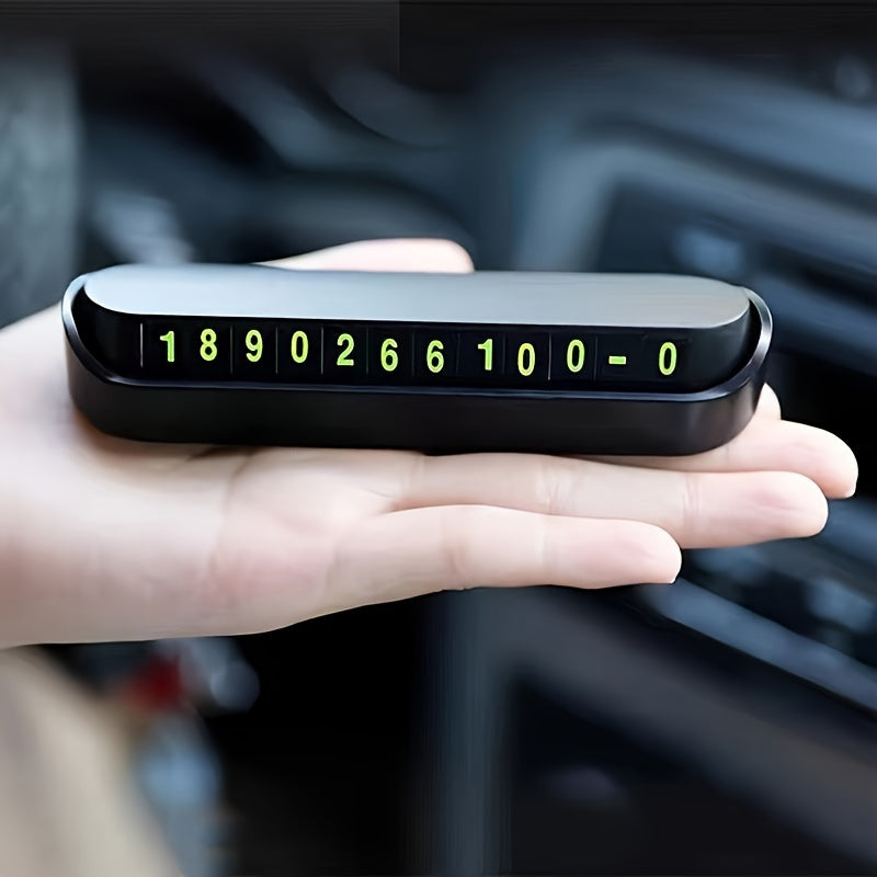 Simple Car Temporary Parking Phone Plate - Durable Plastic, Essential Auto Accessory.