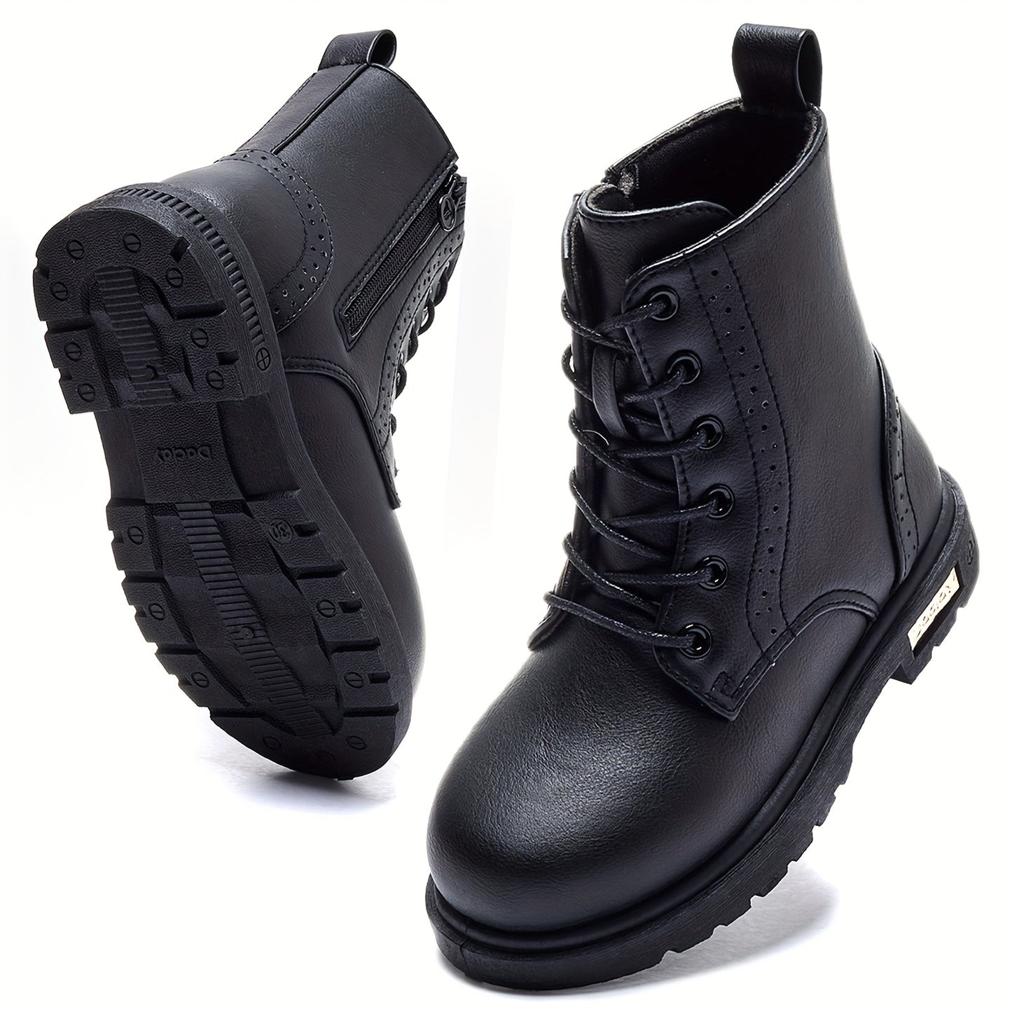 Lightweight non-slip boots for girls in solid colors with zipper, perfect for autumn and winter.