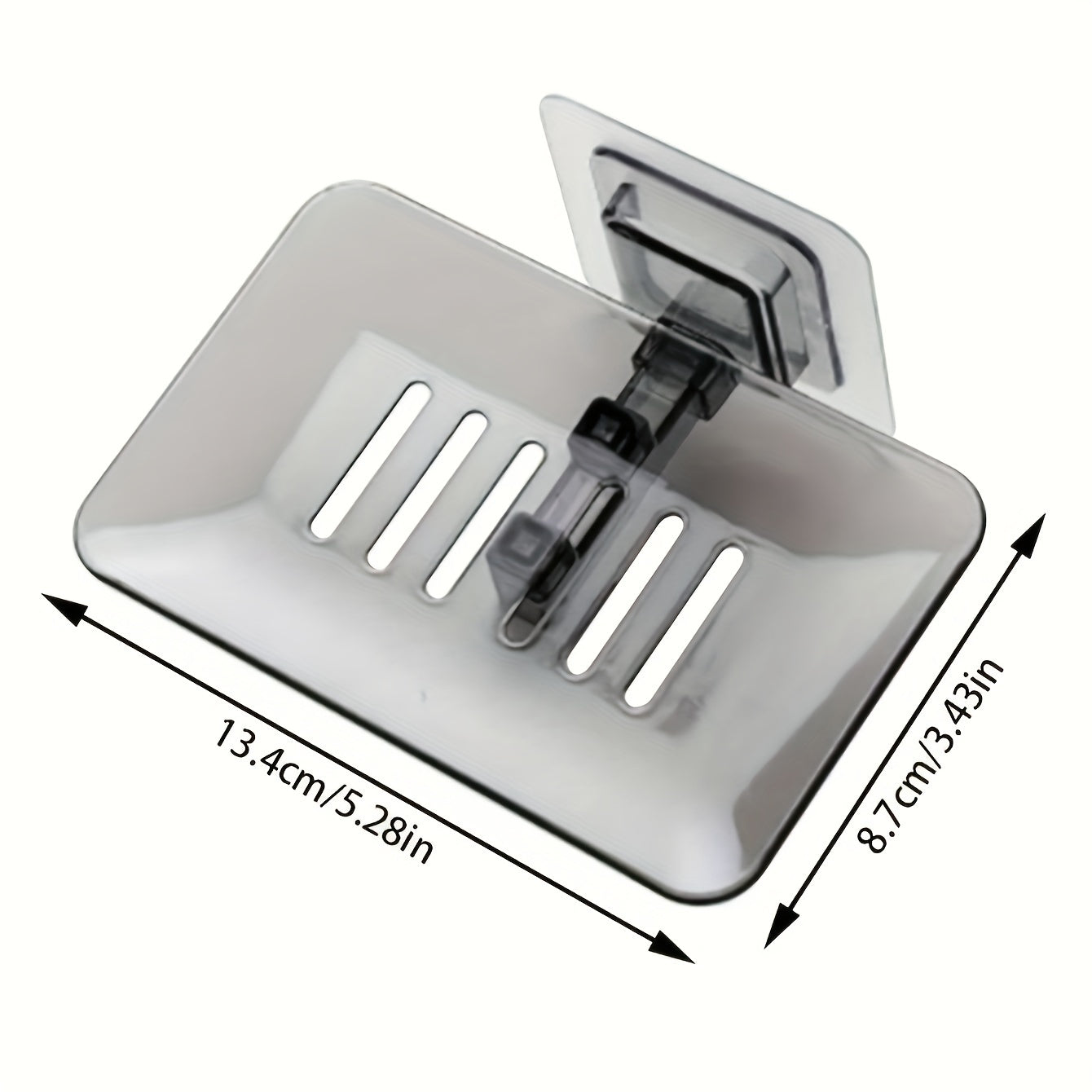 Simple, no-drill wall mount soap dish with strong adhesive for bathroom and kitchen.