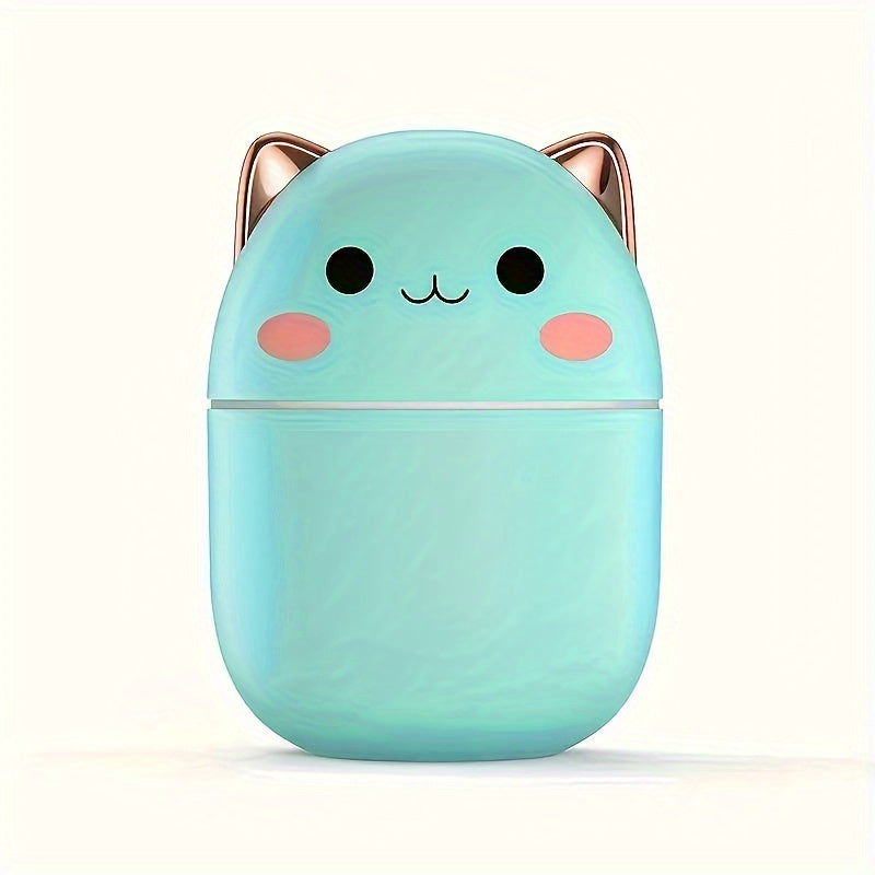 Pet-shaped mini humidifier, 8.45oz, USB powered, 36V, aromatherapy essential oil diffuser, portable mist spray, multi-mode adjustable, for home and car.