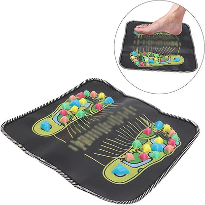 1 piece Acupressure Foot Massager Mat with Colorful Acupoint Stickers for Health and Wellness.