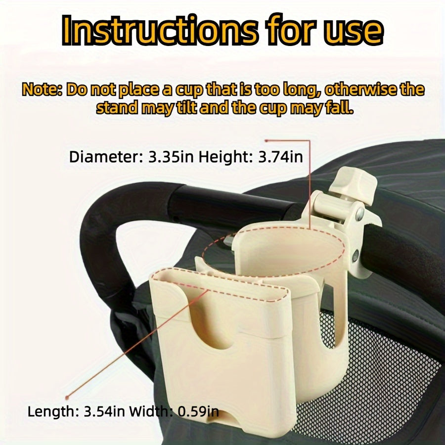 Electric stroller with two-in-one water cup holder that can also be used for holding mobile phones, water bottles, milk tea cups, and more. It is a universal holder suitable for electric cars, motorcycles, and other vehicles.