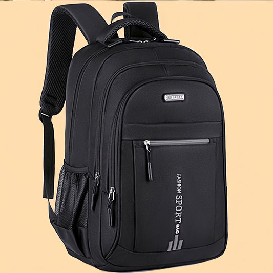 Black Premium Nylon Laptop Backpack with Zip Closure for Travel and Work