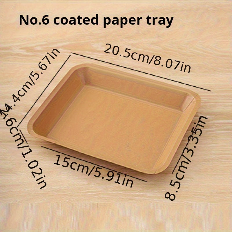 25 pieces of heavy duty disposable rectangle food trays, made from compostable, extra large paper. Perfect for serving crawfish, lobster, and crab at parties, BBQs, and crawfish boils. Accessories included.