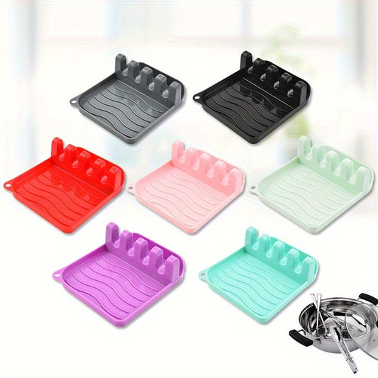 Stylish Kitchen Utensil Caddy with Drip Tray - Made of Long-Lasting Plastic, Battery-Free, Versatile Organizer for Cooking Tools like Spoons and Spatulas, Compact Storage Option