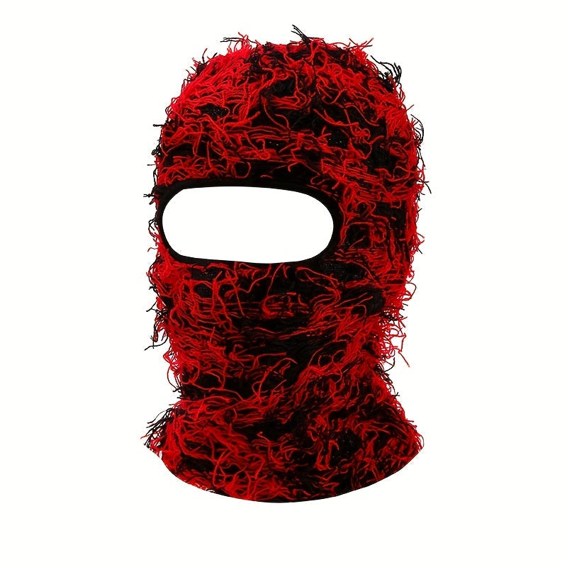 Trendy Tassel Ski Mask for Women & Men, Warm Knit Balaclava with Hip Hop Style, Elastic and Windproof