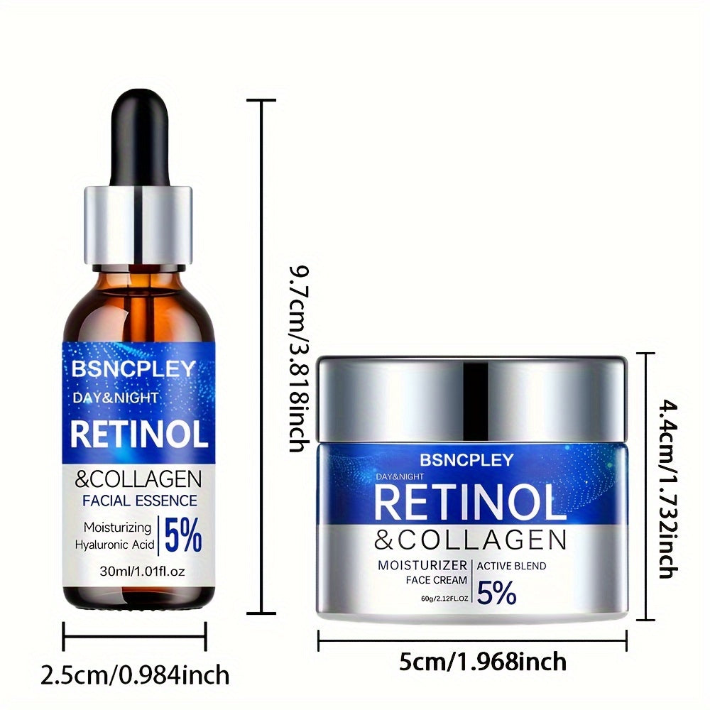 Alcohol-free Retinol & Collagen Firming Cream and Hydrating Serum Set suitable for all skin types.