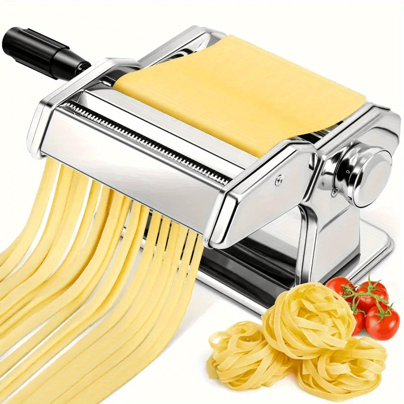 Stainless Steel Manual Noodle Maker - Perfect for Pasta and Dumplings, Compact and Versatile Design, No Batteries Required, Essential Kitchen Tool for Food Enthusiasts and Cooking Enthusiasts