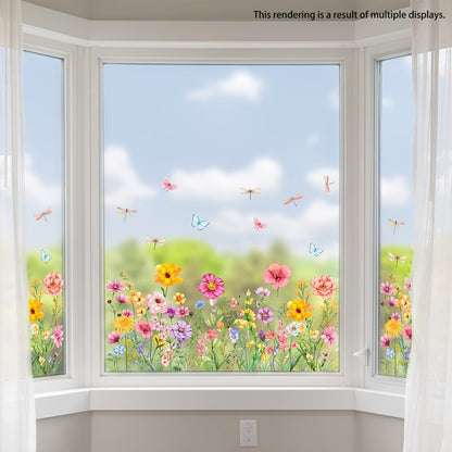 Decorate your bedroom, kitchen, or balcony with the modern design of the 1pc D12006-YX Contemporary Floral And Butterfly Glass Window Cling. This 30X60Cm PVC static adhesive decal features a reusable double-sided print for easy application and removal.