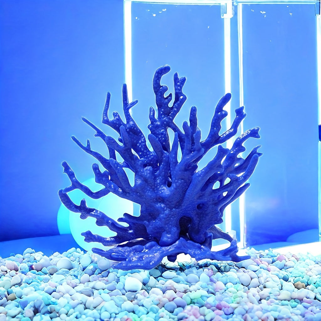 1 piece lifelike PVC coral reef aquarium decor for fish tanks, saltwater, and freshwater landscaping.