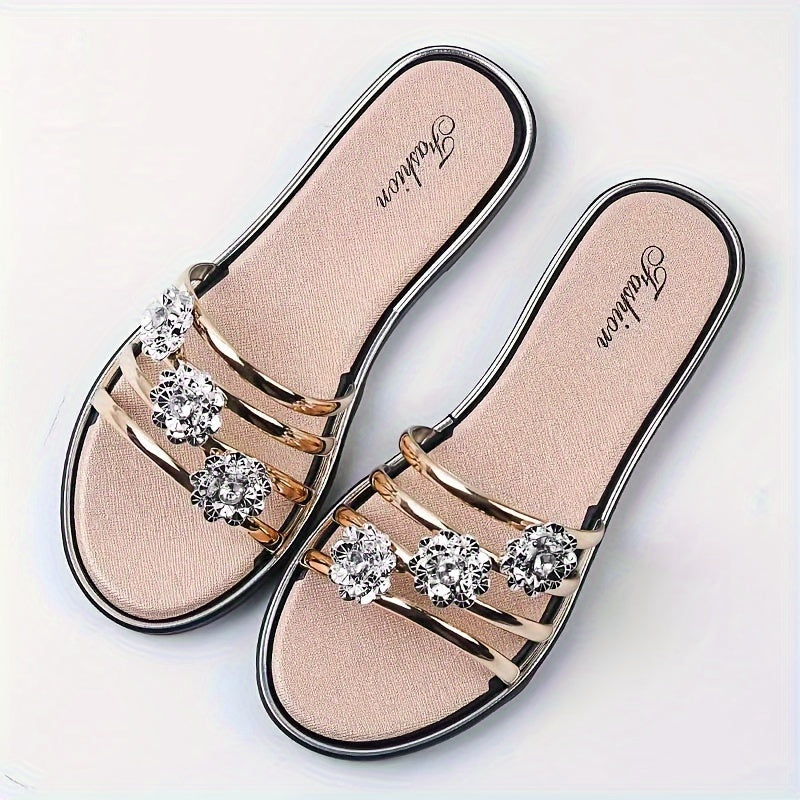 Stylish summer outdoor slippers with flower beach sandals and casual flip-flops.