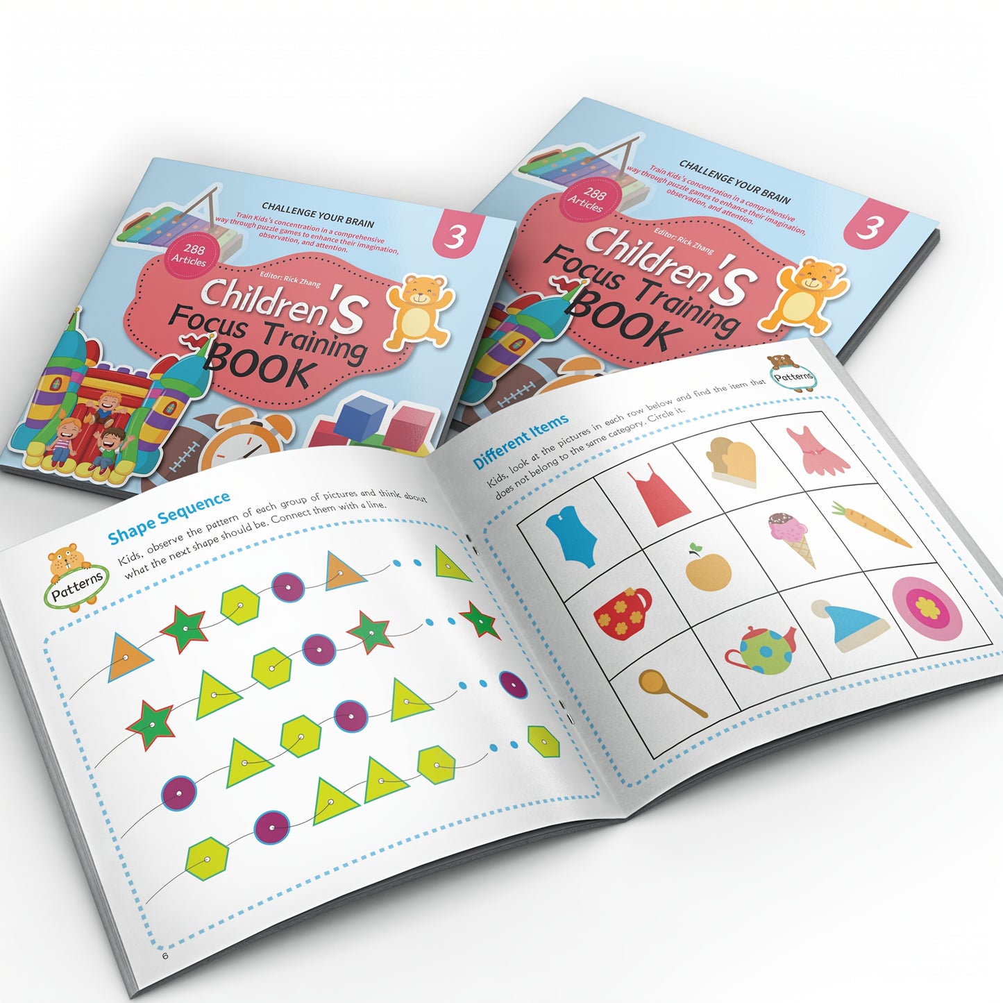 1pc Engaging Focus Enhancement Activity Book for Kids, Brain-Boosting Pattern Recognition and Rule Following Workbook, Published by ZHIDIAN INTERNATIONAL (USA) LLC in May 2024, English