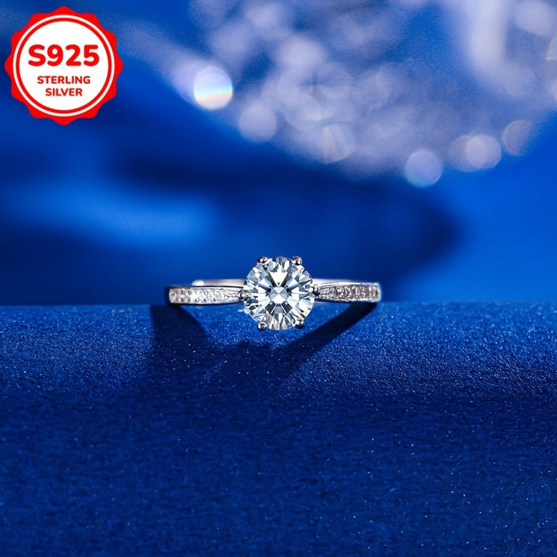 Adjustable Lady Diamond Ring with S925 Sterling Silver, Zirconia, and Elegant Eight Heart Eight Arrow Design for a Luxurious and Personalized Fashion Statement