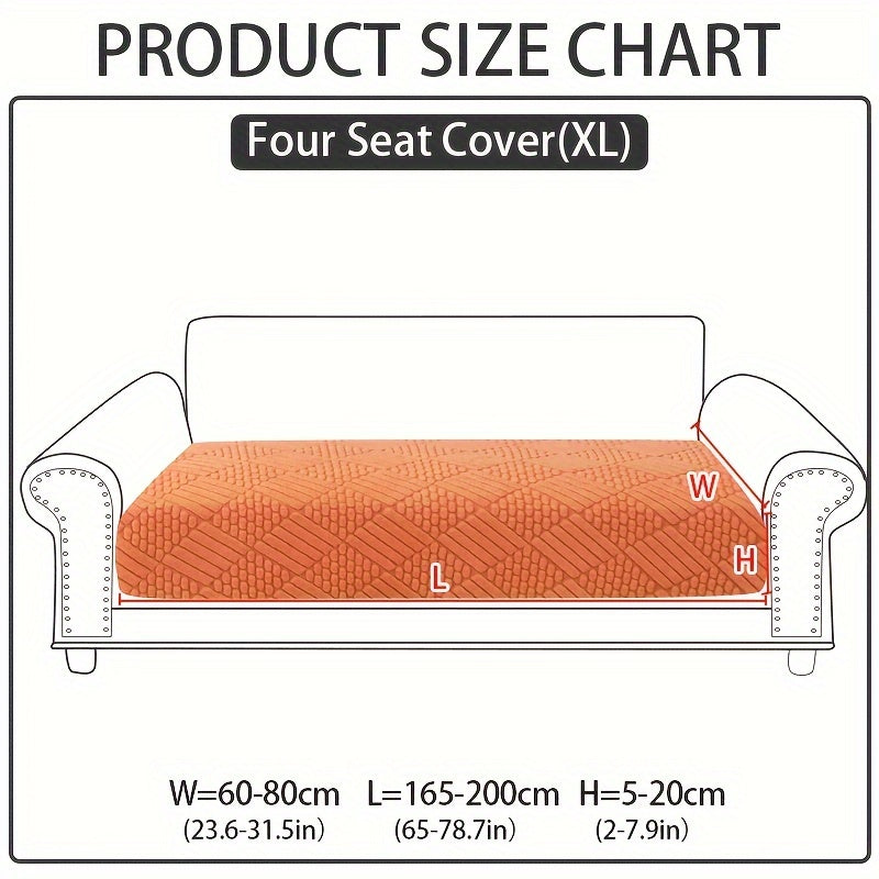 Modern polar fleece jacquard sofa slipcover with elastic band for a fitted look. Machine washable and pet-friendly. Fits sectional, armchair, loveseat, 3-seater, and 4-seater sofas. Includes armrest covers. Great Christmas gift idea.