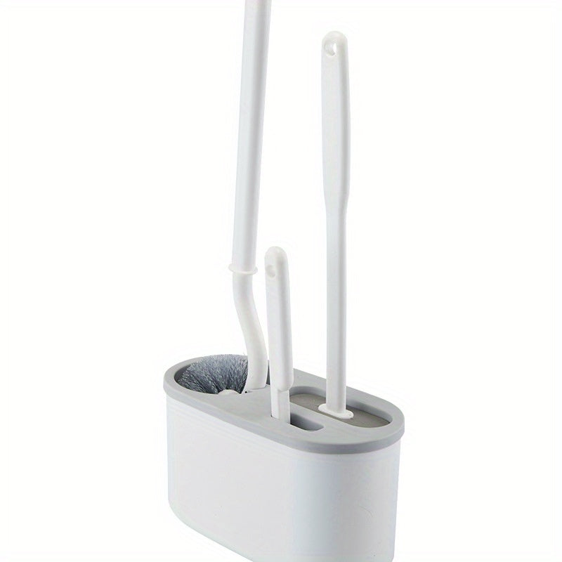 Modern Wall-Mounted Toilet Brush Set with Holder, Uncharged Manual Brush for Home Use