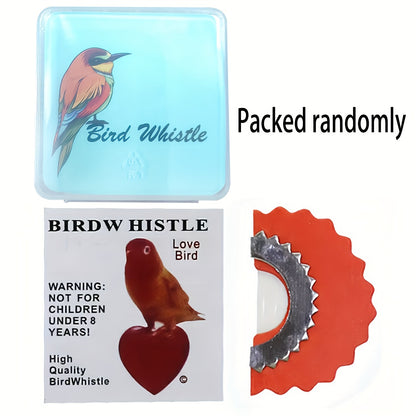 Plastic bird call whistle with realistic sound attracts birds, ideal for parrot toy or pet supplies.