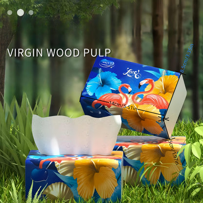 [Top Pick] Get your hands on 18pcs of luxurious flamingo facial tissues. These tissues are incredibly soft and comfortable, with a 4-ply thickness for added durability. Each pack contains 200 sheets made from virgin wood pulp, ensuring they don't easily