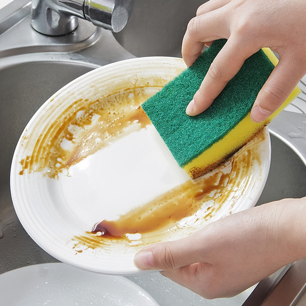 Get your hands on 30 brand new dishwashing sponges with high absorbency, perfect for removing pot rust stains and cleaning kitchen oil. This ultimate double-sided cleaning sponge is designed for home tools, with a built-in bowl and plate cleaning brush.