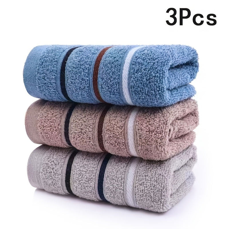 3-Pack of Modern Style Outdoor Towels - 100% Cotton Blend, Super Absorbent & Quick-Dry - Lightweight for Camping, Gym, Beach, Travel - Hand/Machine Washable - Oblong Shape