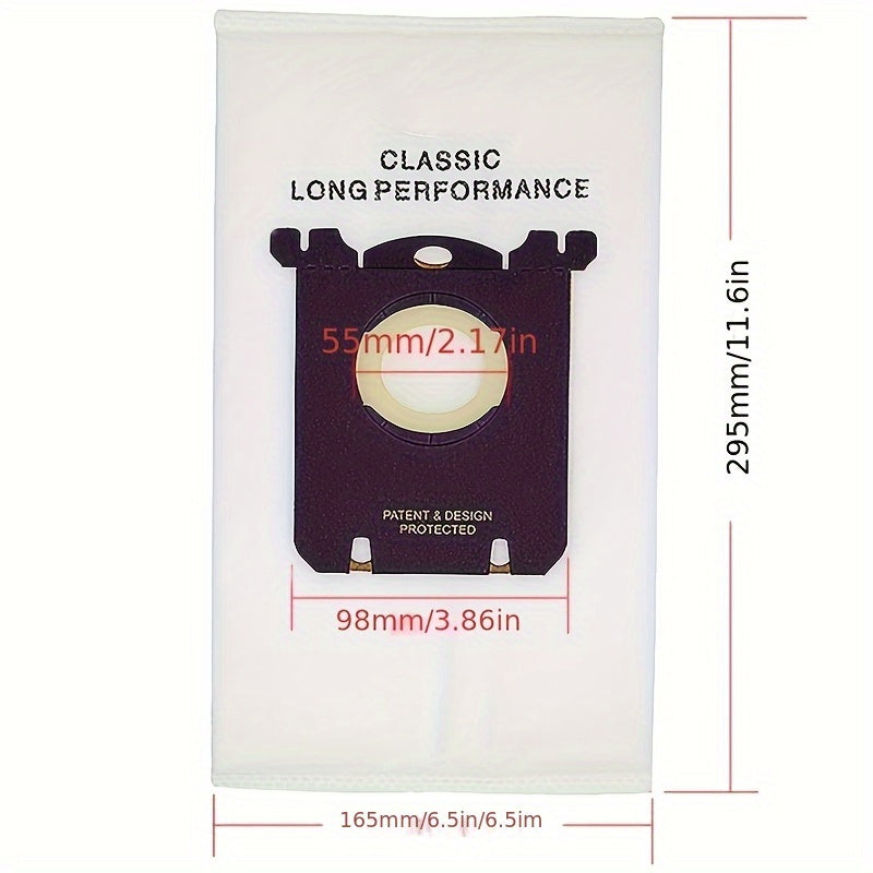 Three pieces of Bag Classic Long Performance Filter Bags for Electrolux Vacuums: FC8202 HR8375.