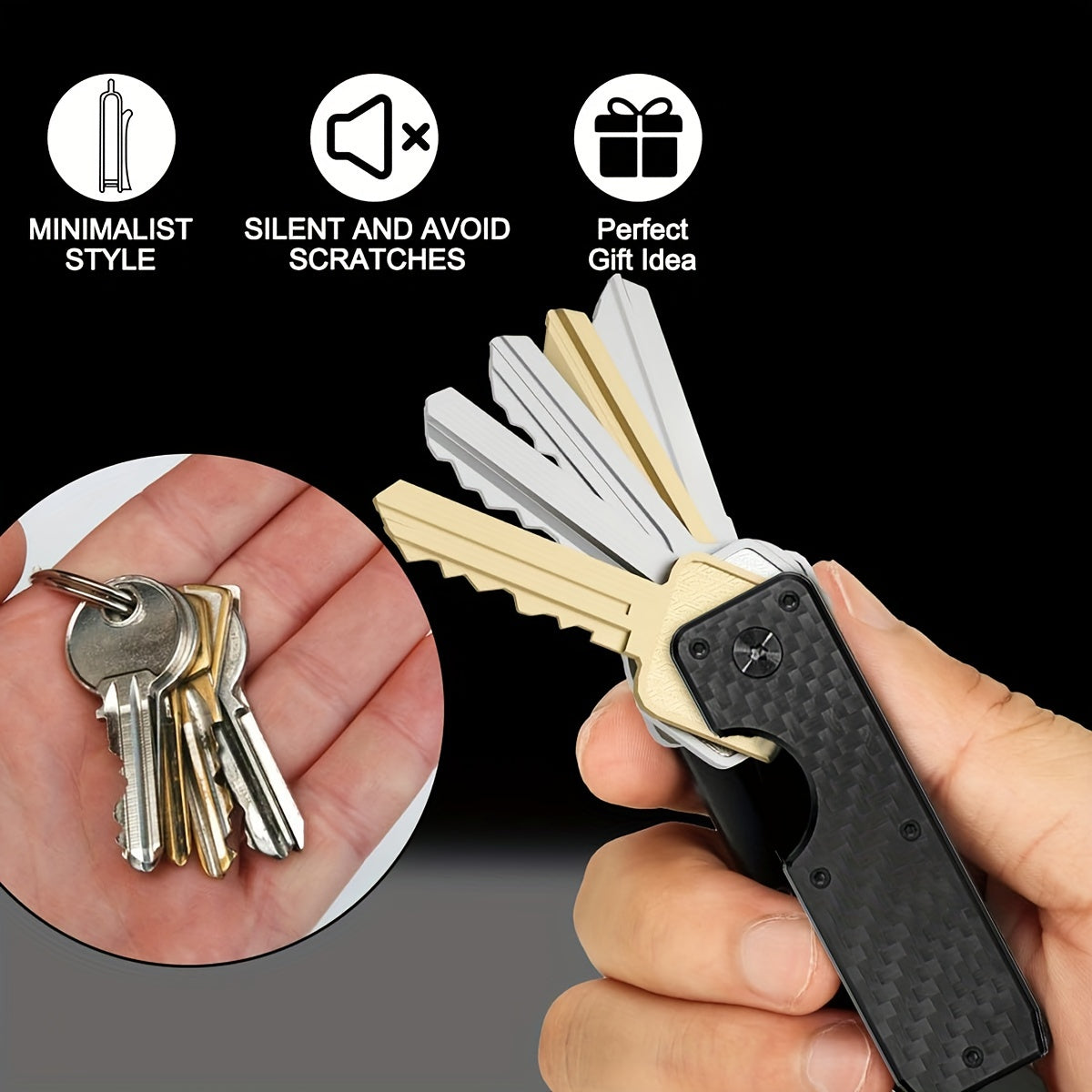 Forever Miyin Sleek Aluminum Key Organizer is a compact and lightweight key holder with a secure twist lock. It is scratch-resistant and makes an ideal gift for both men and women.