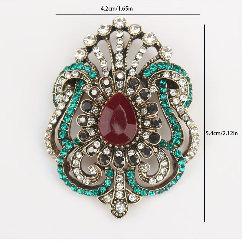 Brooch Pin in Vintage Baroque Style, featuring Irregular Shape and Teardrop Embellishment, perfect for Fashion Accessories