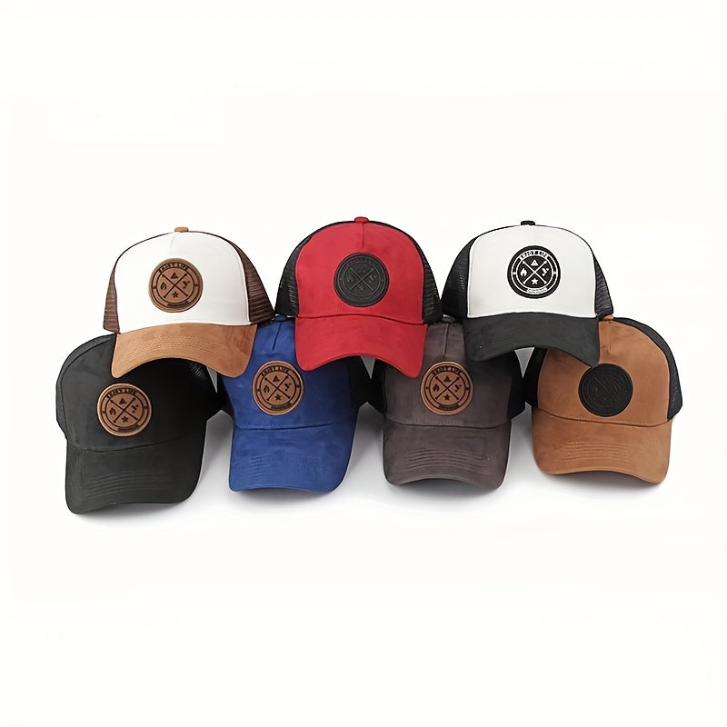 Men's adjustable baseball cap in lightweight polyester with two-tone mesh design and logo. Available in multiple colors.