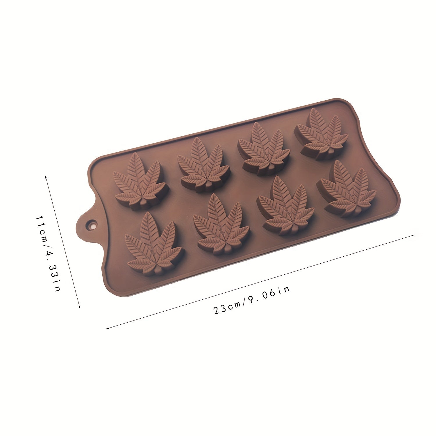 A set of 1, 2, or 3 baking silicone molds in the shape of maple leaves for making chocolates and ice cream treats. These food-grade molds can also be used for baking and fondant decoration on cakes and candies, making them a versatile addition to any