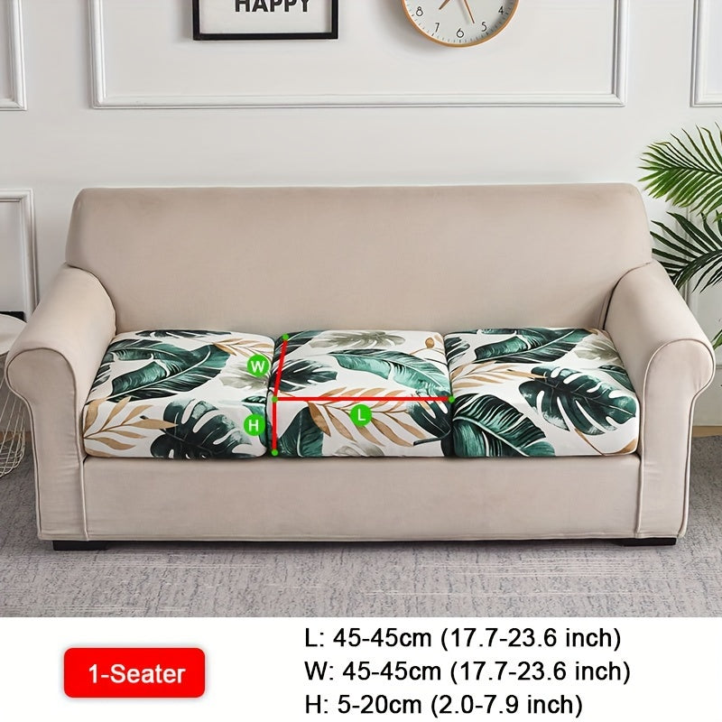 Geometric leaf pattern sofa slipcover protects and decorates your furniture.