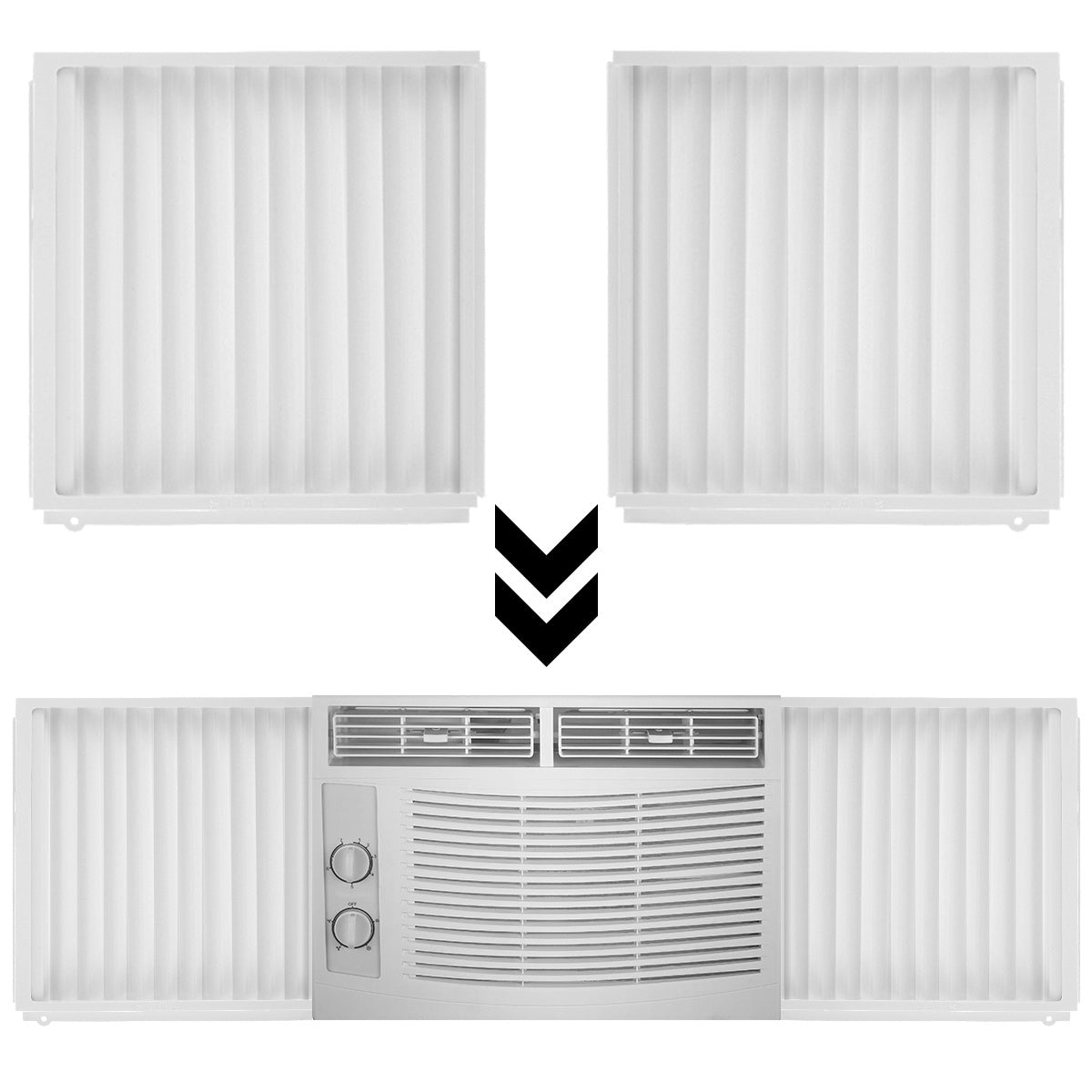 The Mamamax Adjustable Window Air Conditioner Side Panels and Frame Kit is designed to provide a dust-proof insulation solution for your AC unit. Made of easy-to-install PVC material, these filler panels require no power and effectively seal off heat and