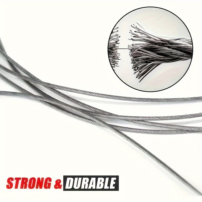 Durable dog tie-out cable, 113.4 KG capacity, stainless steel with swivel snap hooks, perfect for outdoor activities.