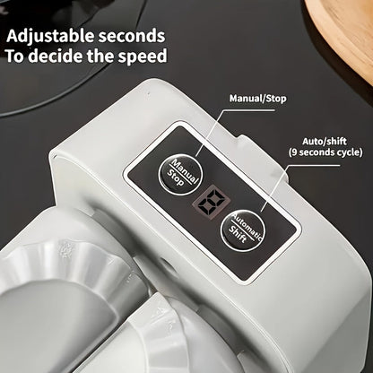 This rechargeable electric dumpling maker features a 600mAh lithium battery and USB charging. It is food-safe and can make up to 1500 dumplings per charge. Perfect for home cooking and dining, this automatic dumpling machine is ideal for creating