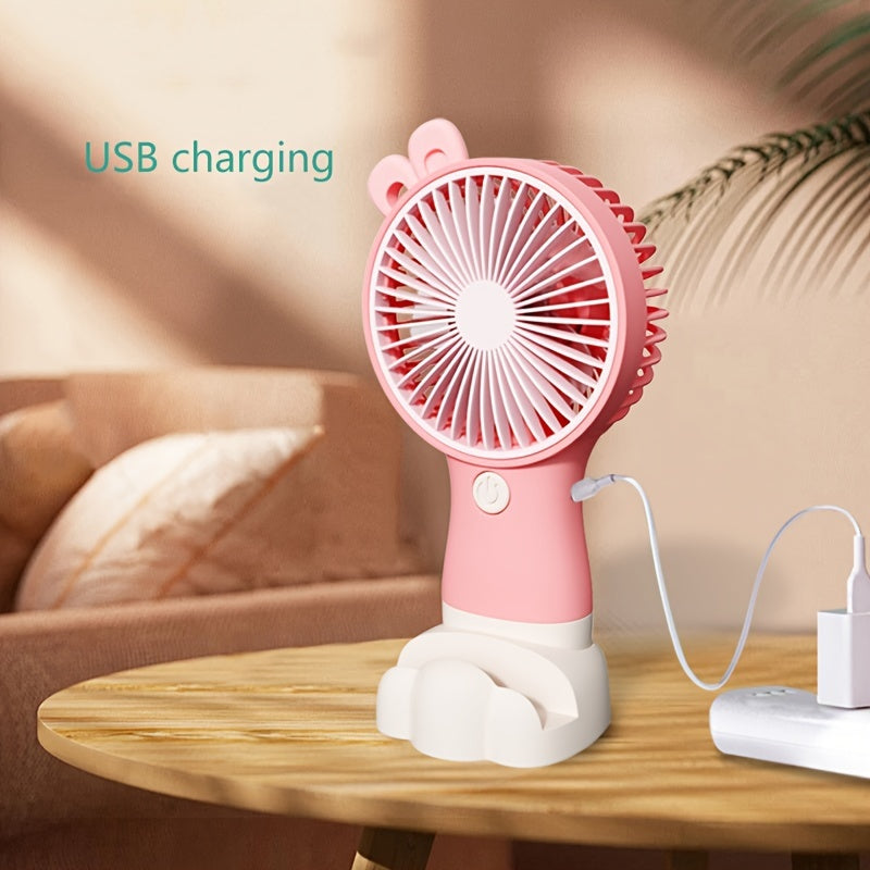 Compact and Portable Fan with Phone Stand, USB Rechargeable Handheld Fan for Men and Women - Ideal Fan for Work, Outdoor Activities, Travelling, and Camping