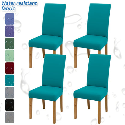 4-6pcs Stretch Milk Fiber Chair Covers with Water-Resistant Elastic Bands, Machine Washable, 92% Polyester 8% Spandex Fabric, 140-160g Weight. Ideal for Home and Restaurant Decoration.