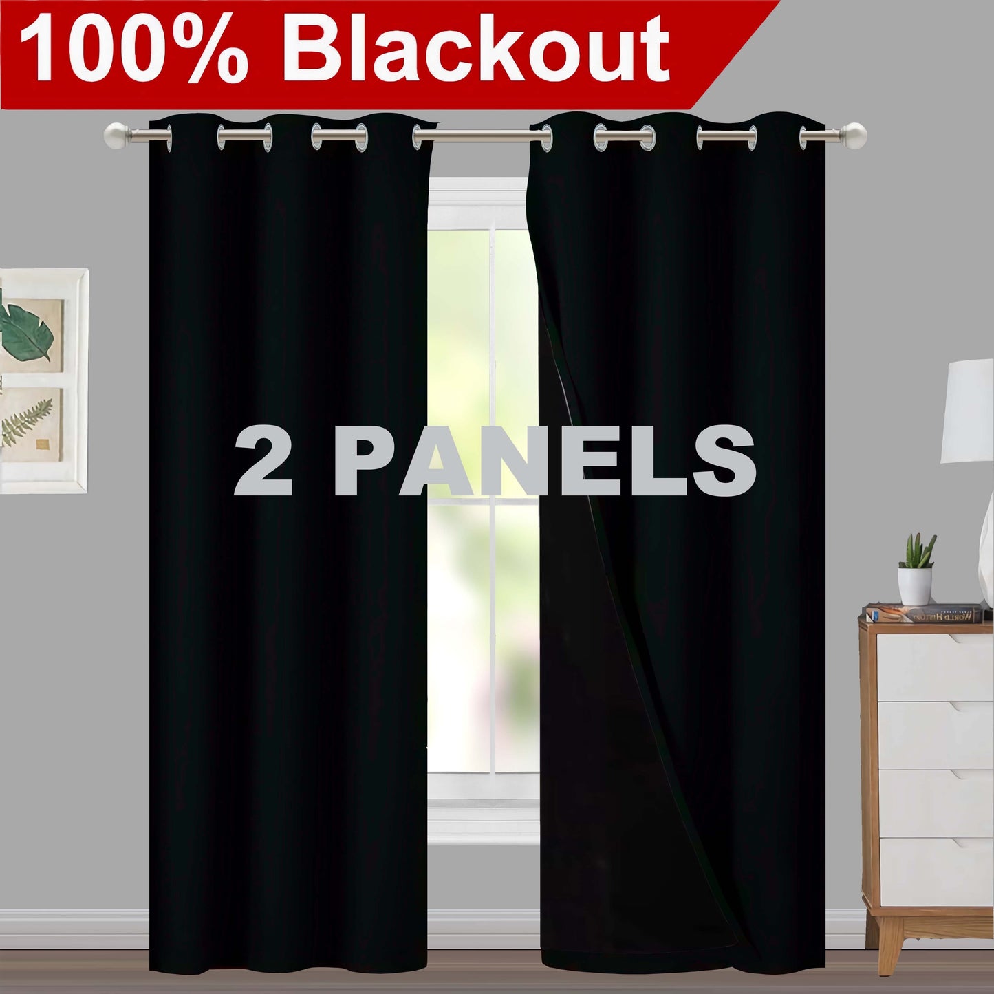 Versatile blackout curtains suitable for living rooms, bedrooms, kitchens, bathrooms, and home decor.