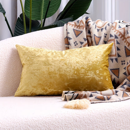 Luxurious velvet throw pillow cover with speckled texture, perfect for sofa and bed. Contemporary style with zip closure, machine washable. Made of 100% polyester.