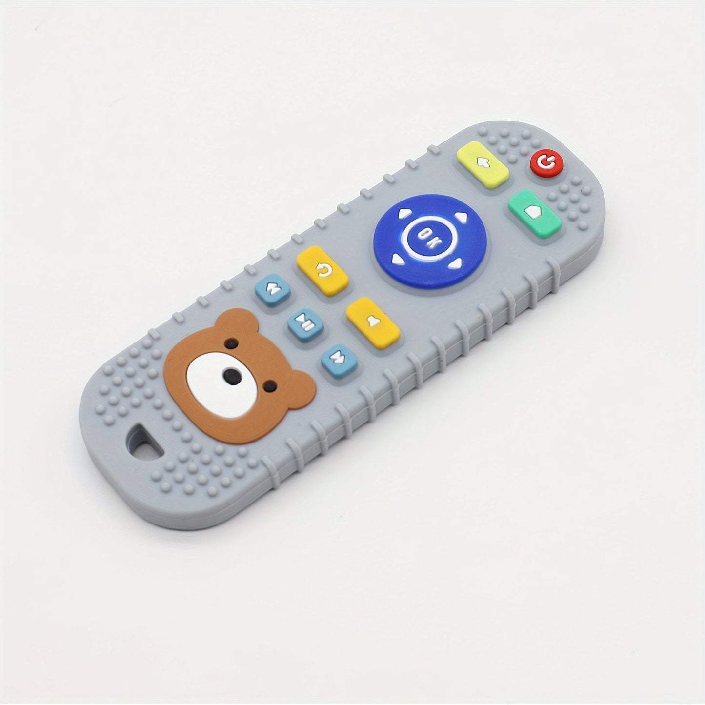 Available in beige, pink, blue, and black, the Cartoon Teddy Bear Silicone Dental Gel Remote Control is a soothing hand guard designed to prevent teeth grinding and biting.