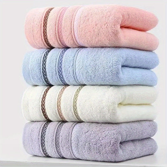 Thick, soft cotton hand towels with striped pattern, perfect for home, travel, and outdoor use.