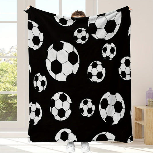 Soft and warm 1-piece sports theme football print blanket perfect for snuggling on the couch, sofa, office, bed, camping, or traveling.