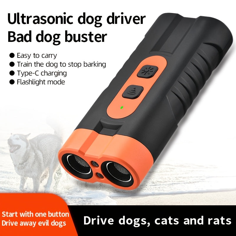 PetSafePro USB Rechargeable Ultrasonic Dog Repellent with Bark Stopper and LED Flashlight